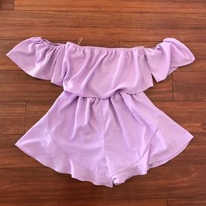 Lilac Off Shoulder Romper